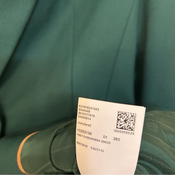 Boss Juicylara One-Button Virgin Wool Blazer in Open Green Size 0 - Picture 11 of 14